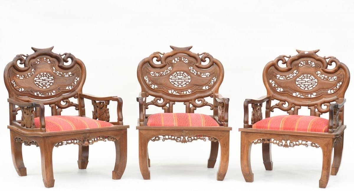 3 Fauteuils Chinois