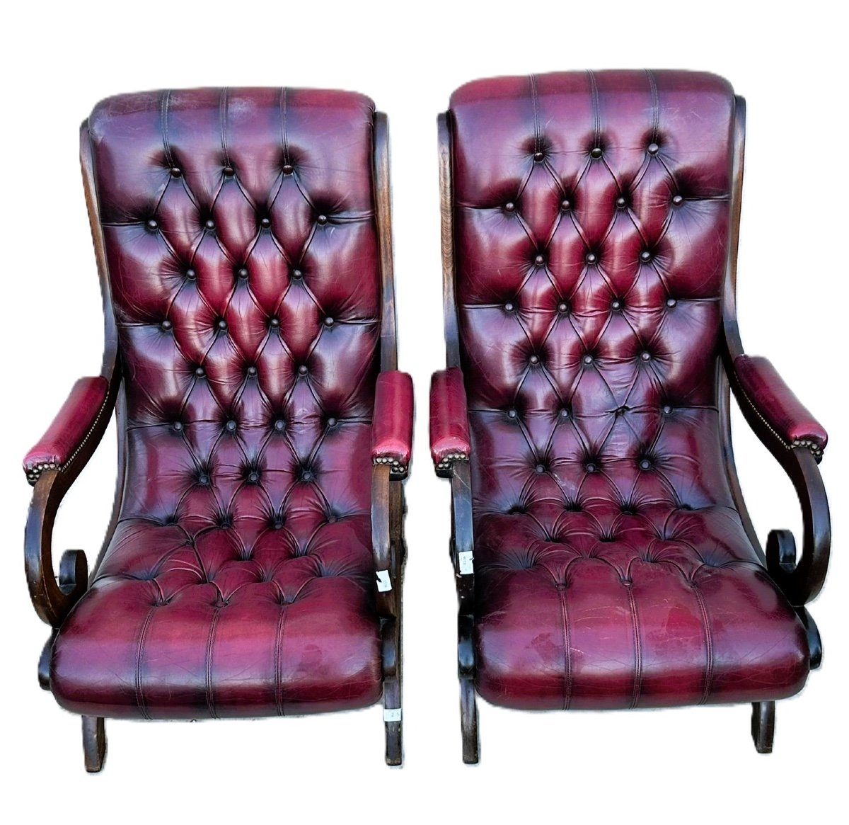 Paire De Fauteuils Chesterfield-photo-2