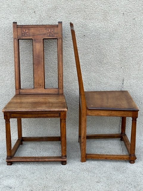 Set Of 6 Walnut Chairs-photo-2