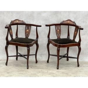 Pair Of Corner Armchairs