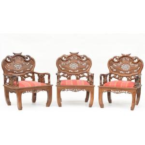 3 fauteuils Chinois