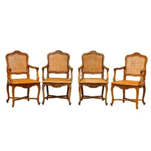 Lot De 4 Fauteuils De Style Régence