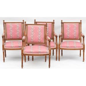 Set Of 4 Louis XVI Style Cabriolet Armchairs