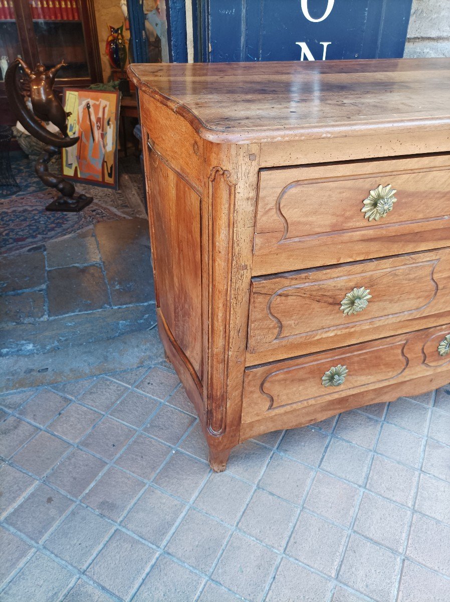 Louis XV Commode In Blond Walnut-photo-4