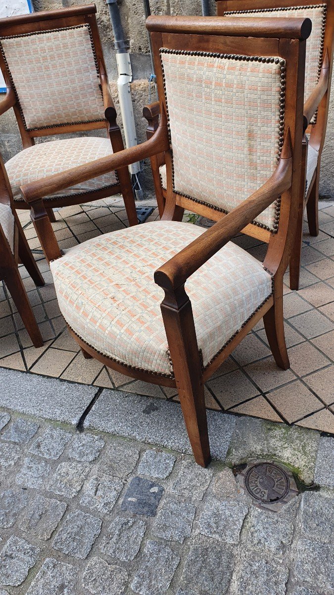 Suite Of Four Rustic Empire Armchairs-photo-2