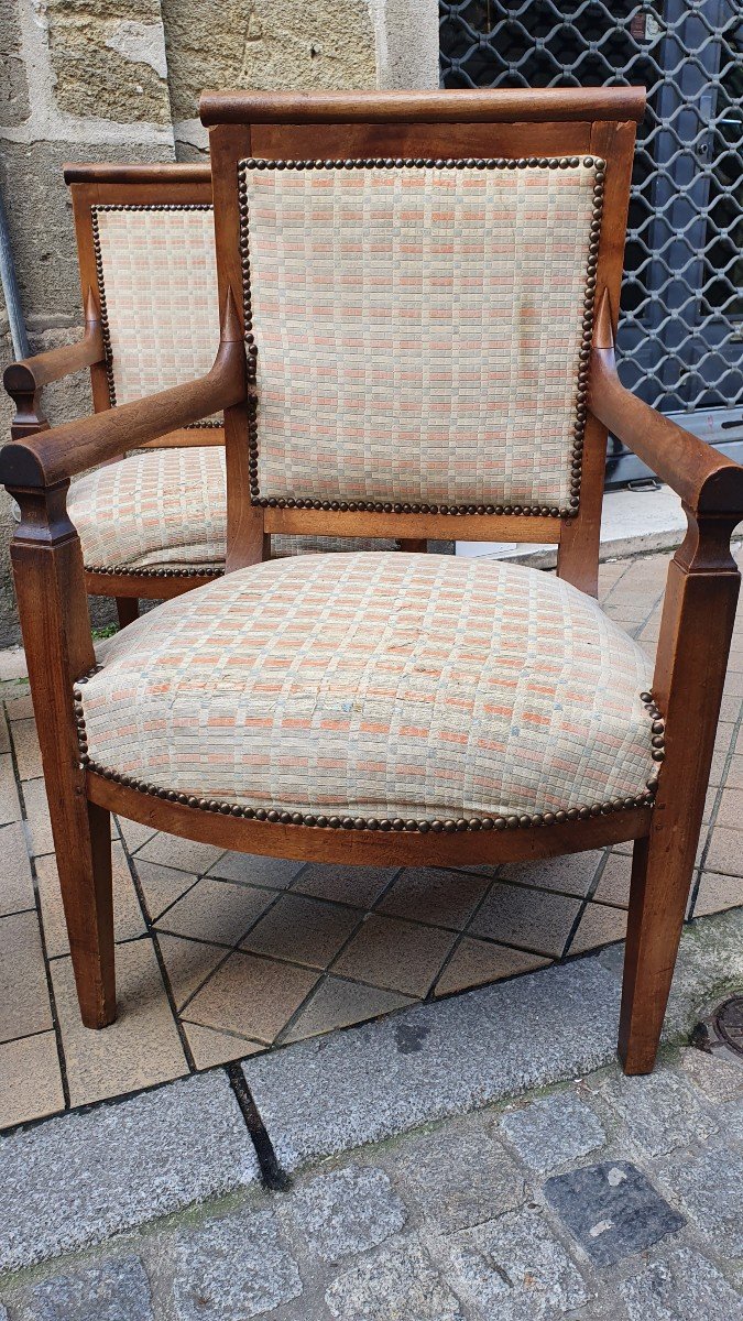 Suite Of Four Rustic Empire Armchairs-photo-3