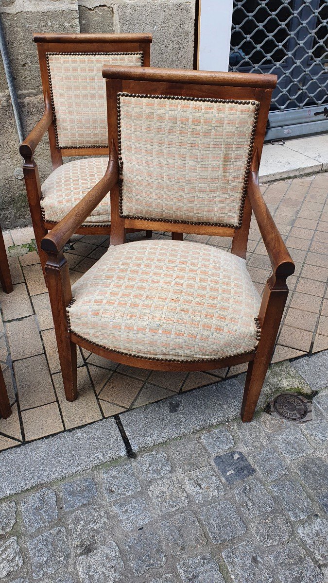 Suite Of Four Rustic Empire Armchairs-photo-4