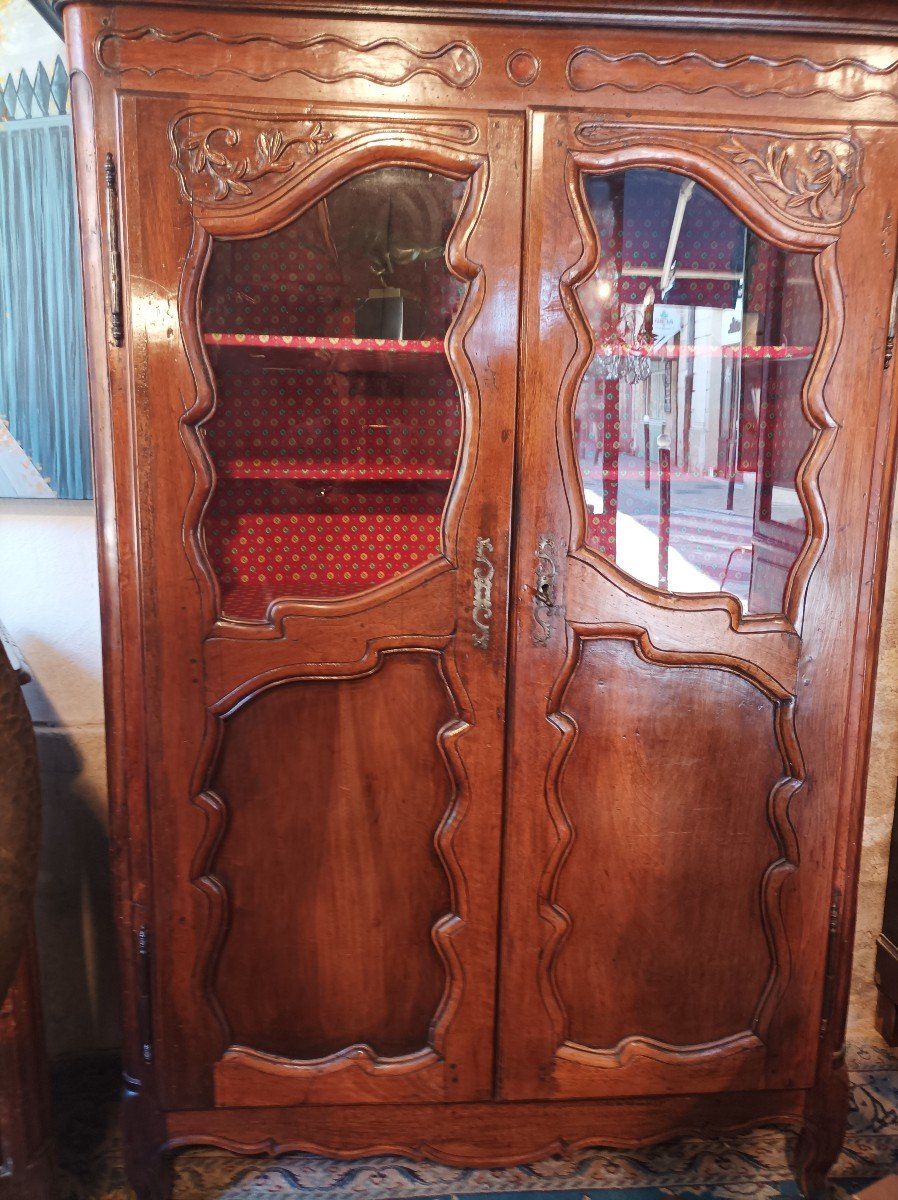 Small Glazed Wardrobe D Louis XV Period-photo-2