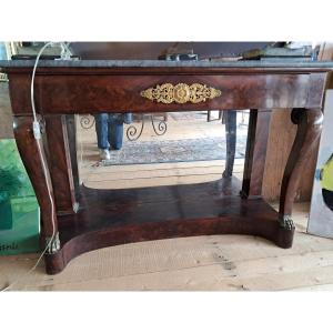 Empire Mahogany And Gilded Bronze Console