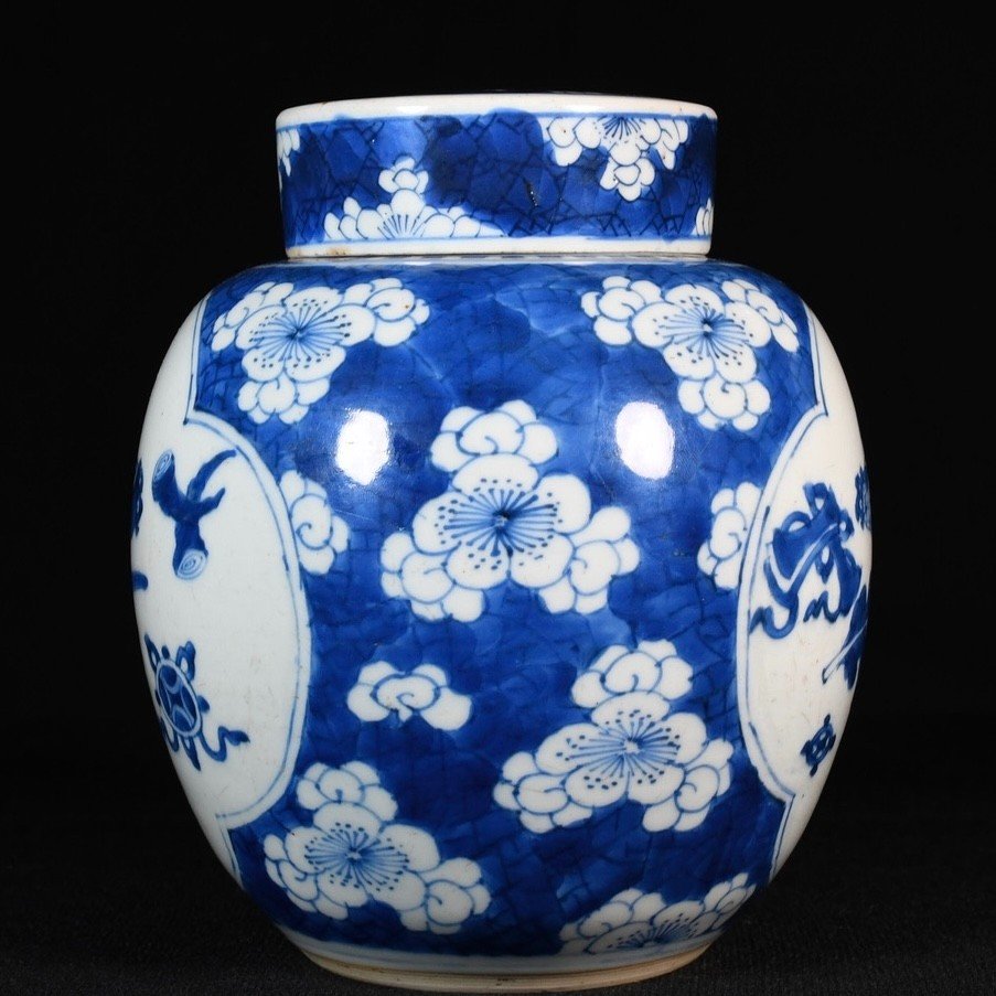 Pot à Gingembre Couvert En Porcelaine à Décor d'objets précieux - Chine XVIIIe Période Kangxi-photo-4