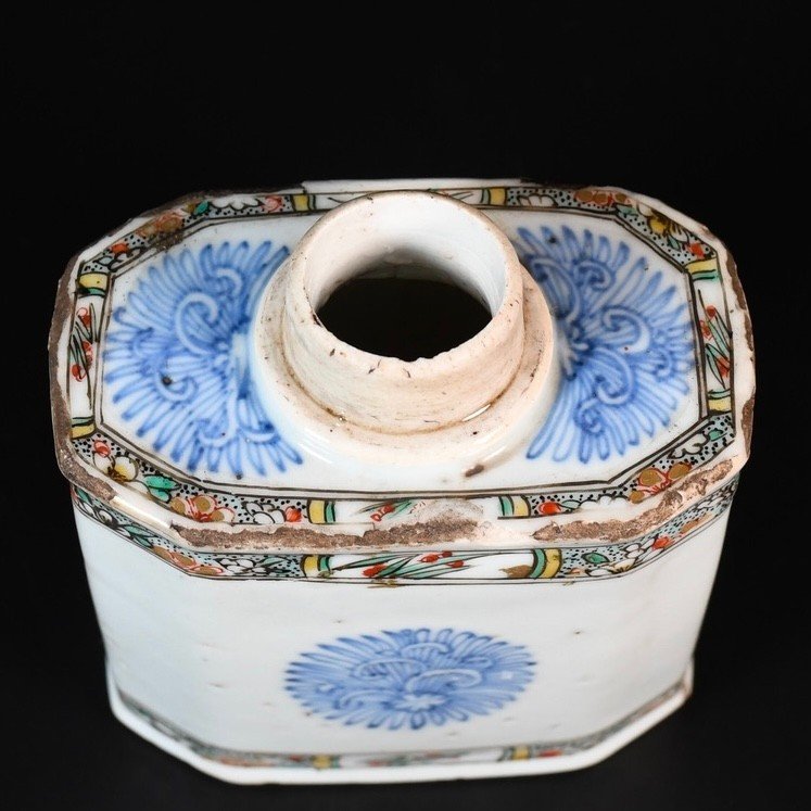 Boite à Thé En Porcelaine Aux émaux De La Famille Verte - Chine XVIIIe Période Kangxi-photo-2