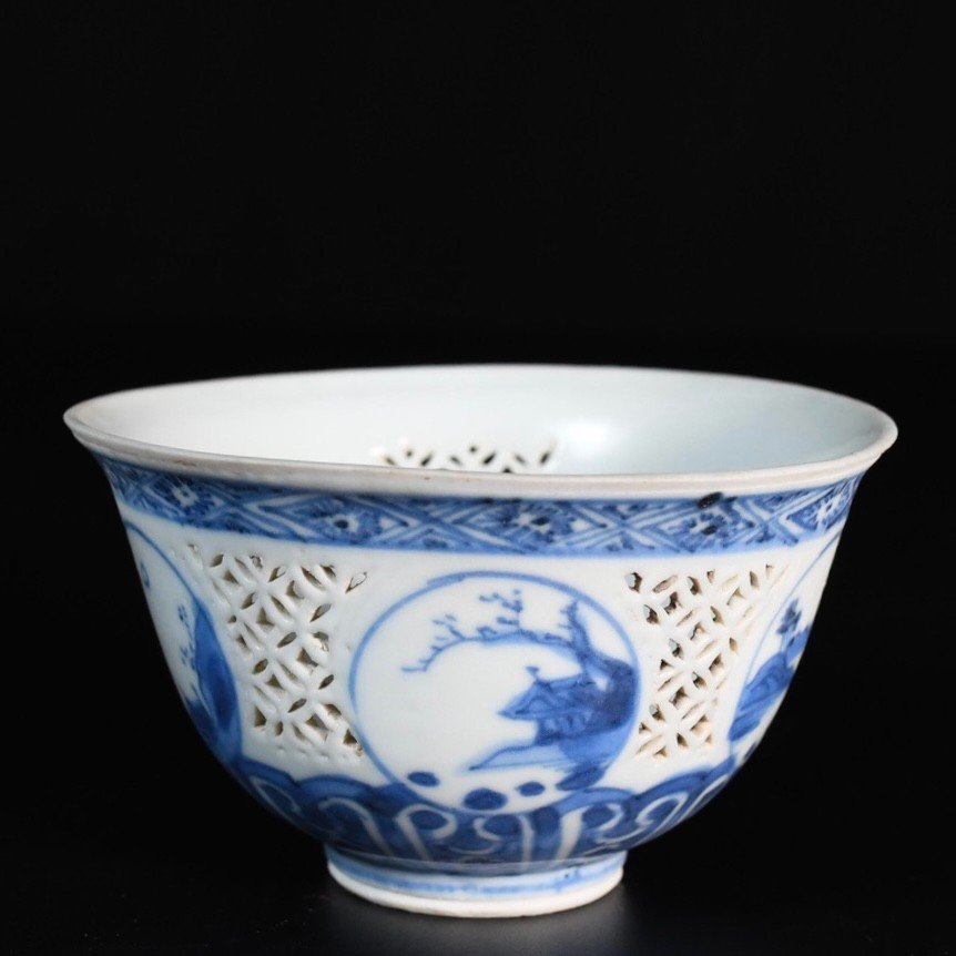 Bol En Porcelaine à Paroi Réticulée Dit "Linglong" - Chine XVIIe Période Chongzhen-photo-2