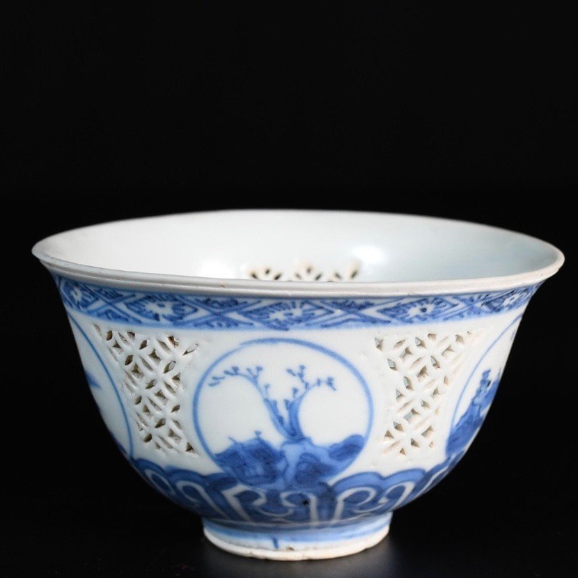 Bol En Porcelaine à Paroi Réticulée Dit "Linglong" - Chine XVIIe Période Chongzhen-photo-4