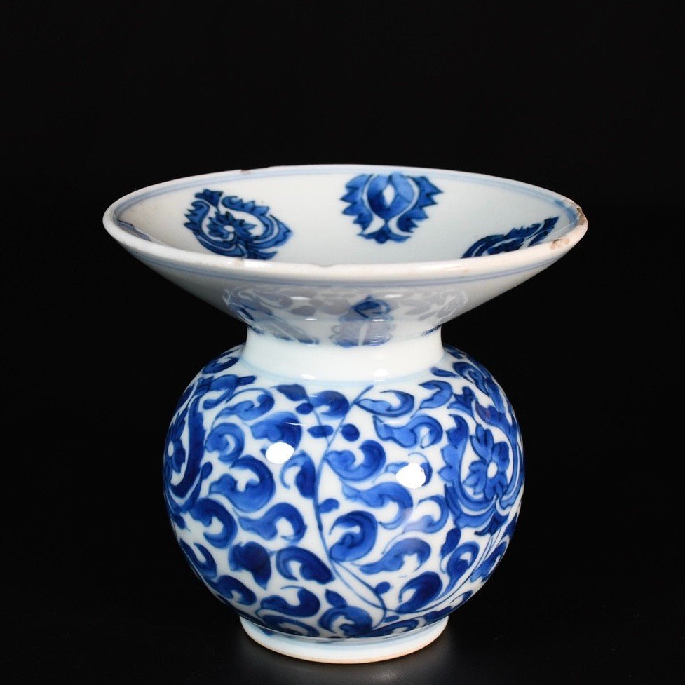 Un Crachoir Ou Zhadou En Porcelaine à Décor Bleu Et Blanc - Chine XVIIIe Période Kangxi-photo-4