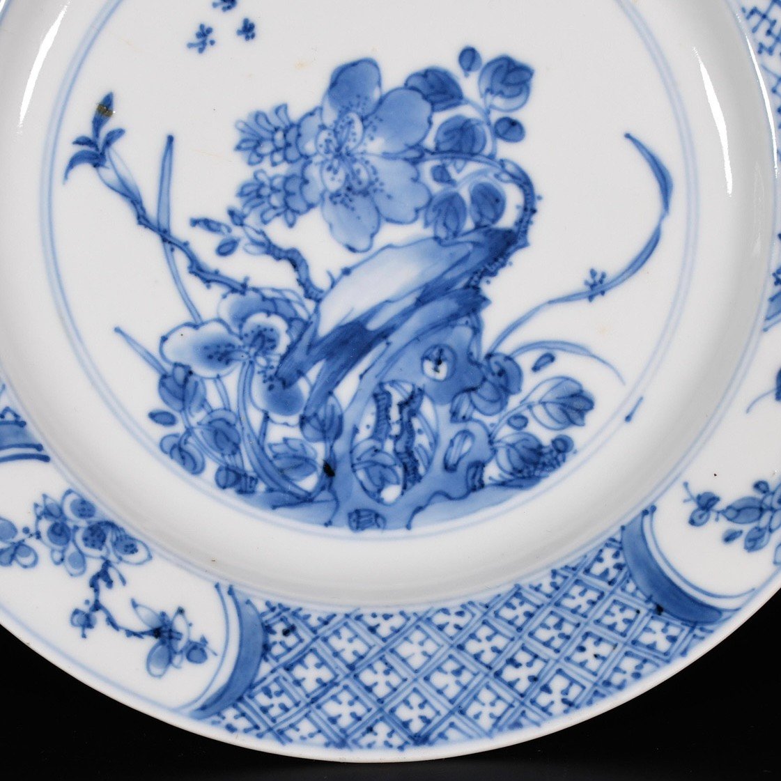 Petite Assiette En Porcelaine à Décor Bleu Et Blanc De Fleurs - Chine XVIIe Période Kangxi-photo-4