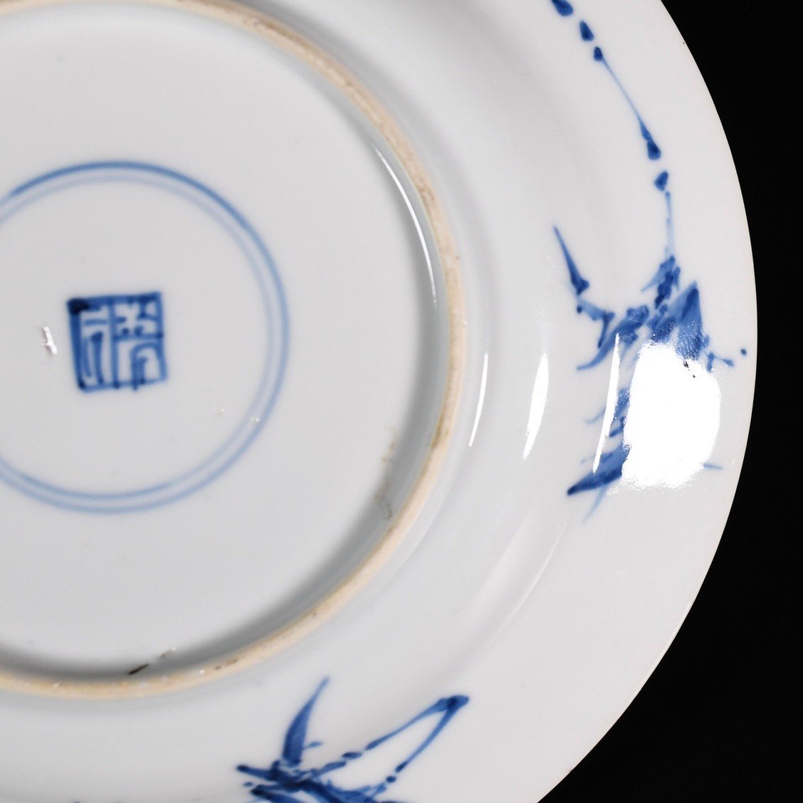 Petite Assiette En Porcelaine à Décor Bleu Et Blanc De Fleurs - Chine XVIIe Période Kangxi-photo-3