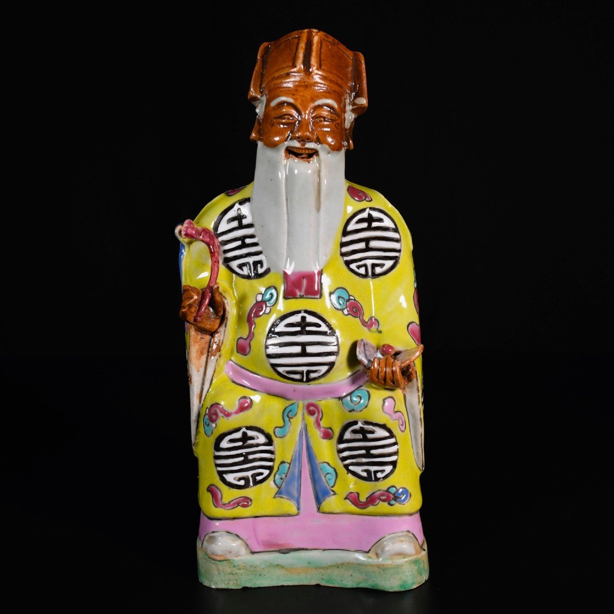 Grande Figure En Porcelaine Représentant Shou Lao - Chine XVIIIe/XIXe Période Jiaqing