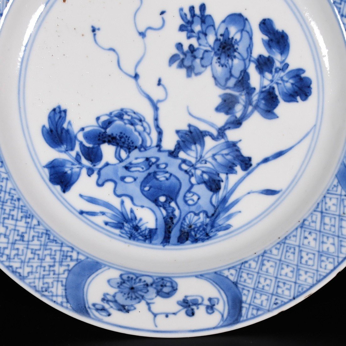 Petite Assiette En Porcelaine à Décor Bleu Et Blanc De Fleurs - Chine XVIIe Période Kangxi-photo-4