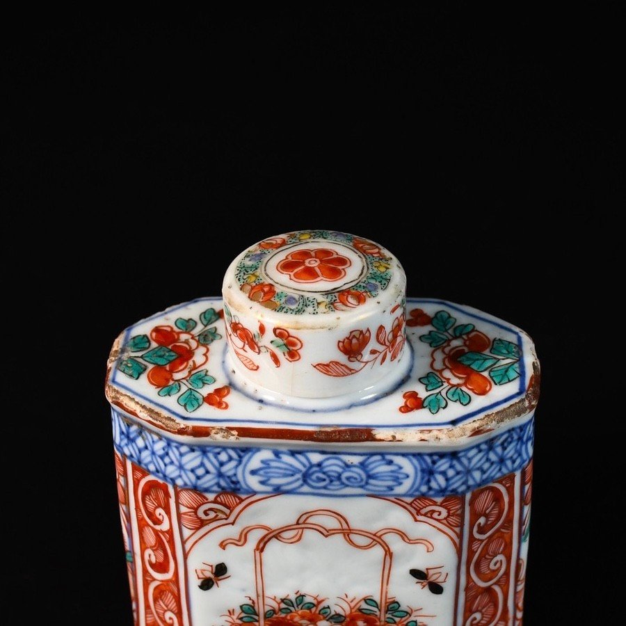 Porcelain Tea Box With Kakiemon Style Decor - China 18th Century Kangxi Period-photo-5