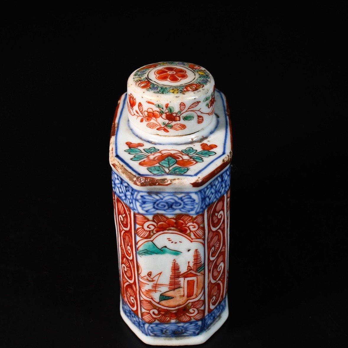 Porcelain Tea Box With Kakiemon Style Decor - China 18th Century Kangxi Period-photo-6