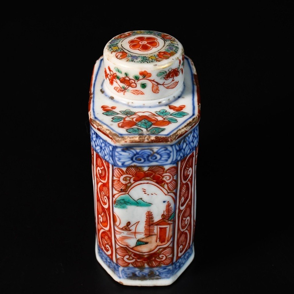 Porcelain Tea Box With Kakiemon Style Decor - China 18th Century Kangxi Period-photo-7