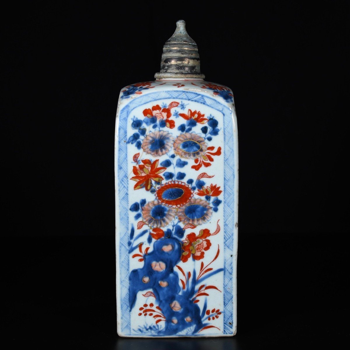 Grande Bouteille à Gin En Porcelaine à Décor Imari de prunus et fleurs - Chine XVIII Période Kangxi-photo-6