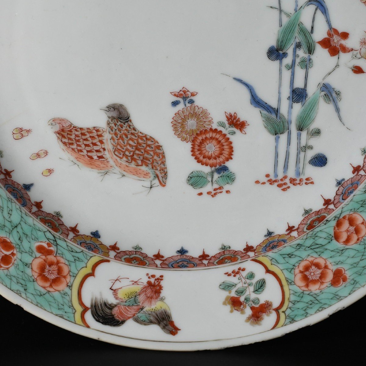 Assiette à Décor Kakiemon De Cailles Et De Millet - Chine XVIIIe Période Kangxi-photo-4