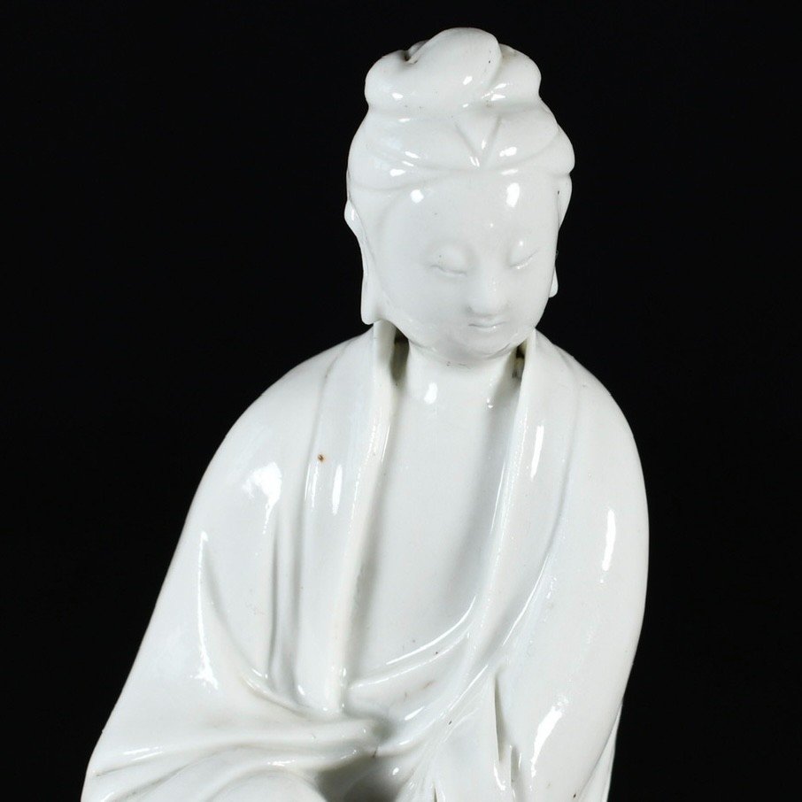 Porcelain Guanyin Called "chinese White" - China End Of The Ming Dynasty-photo-3