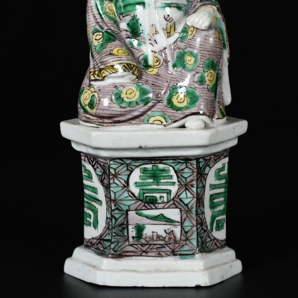 Immortal Figure With Famille Verte Enamels - China 18th Century Kangxi Period-photo-3