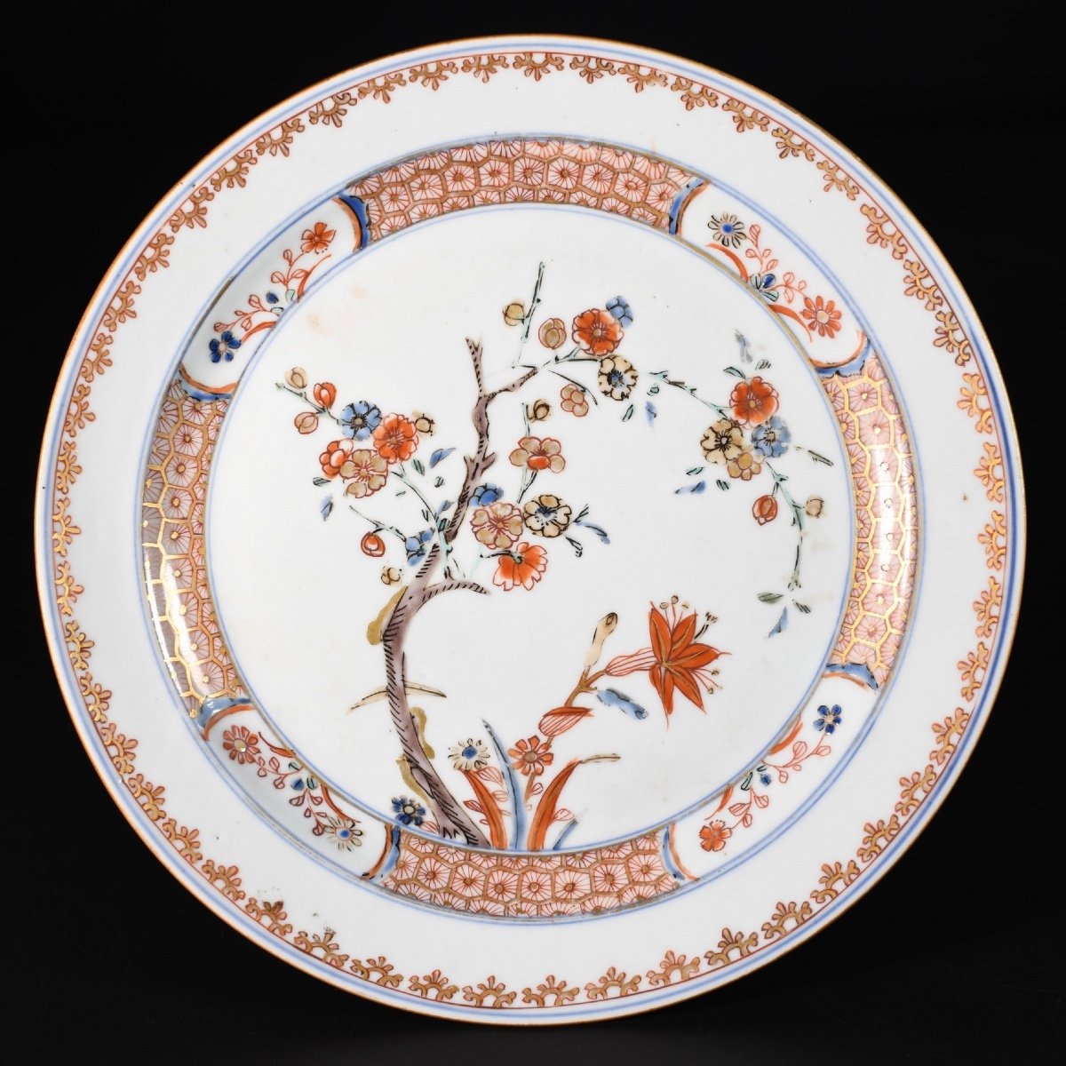 Assiette à Décor Central D’un Arbre En Fleurs - Chine XVIIIe Période Kangxi