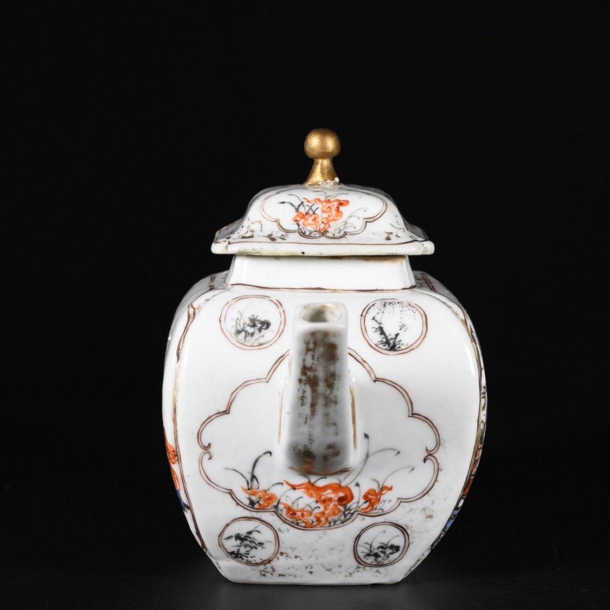 Large Square Teapot Decorated With Figures - China 18th Qianlong Period-photo-4