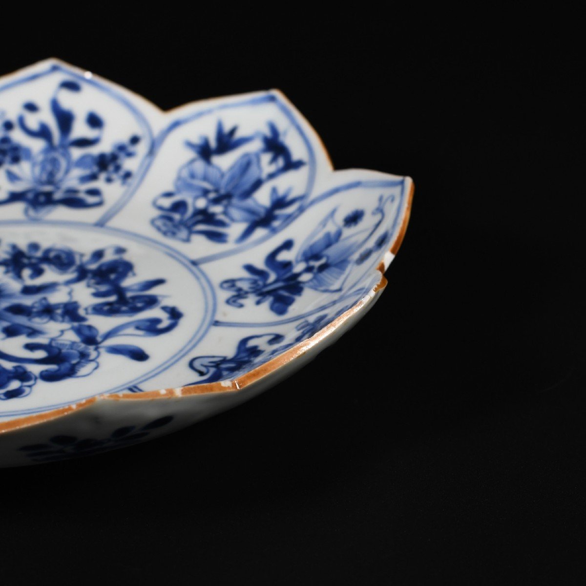 "lotus"shape  Porcelain Saucer - China 18th Century Kangxi Period-photo-4