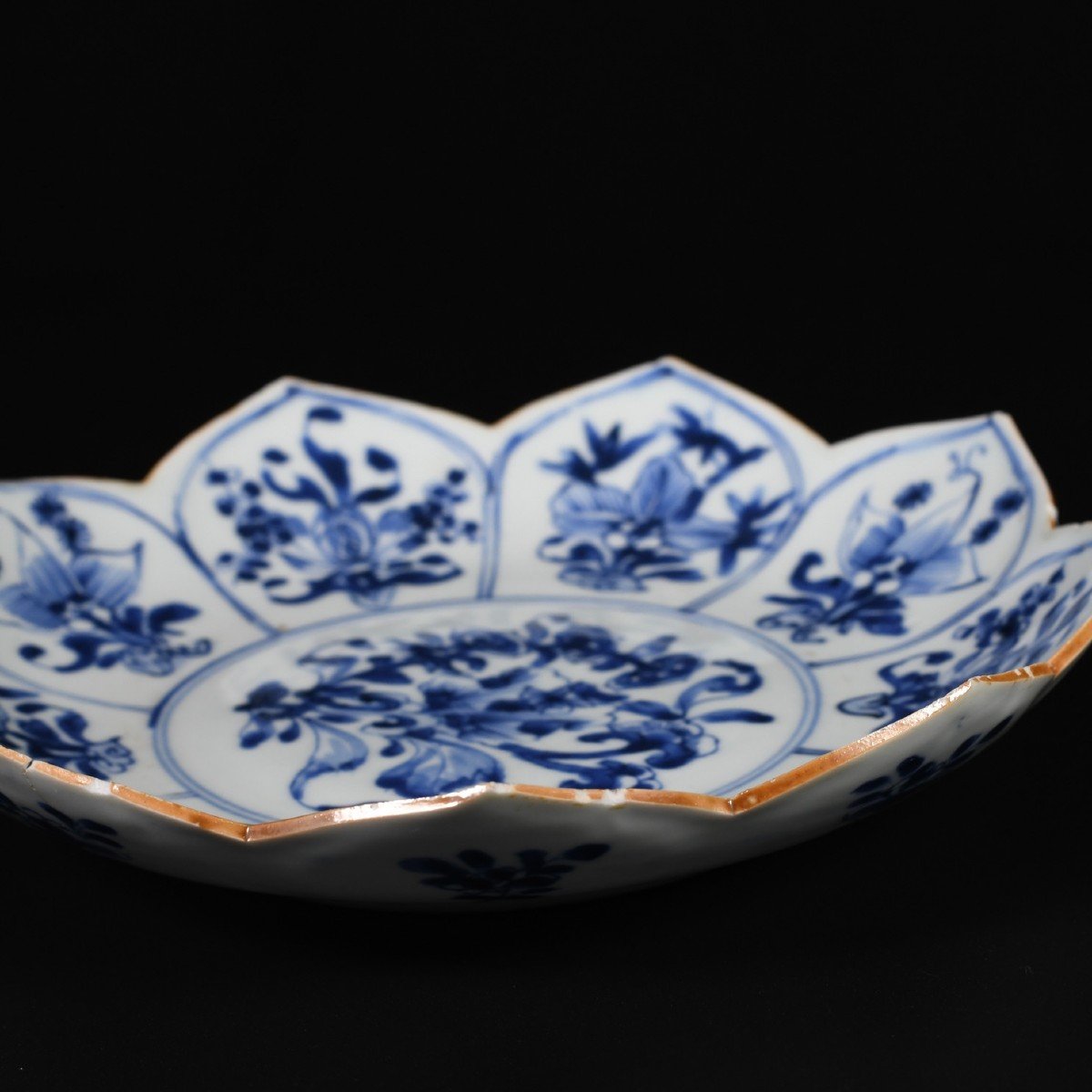 "lotus"shape  Porcelain Saucer - China 18th Century Kangxi Period-photo-5