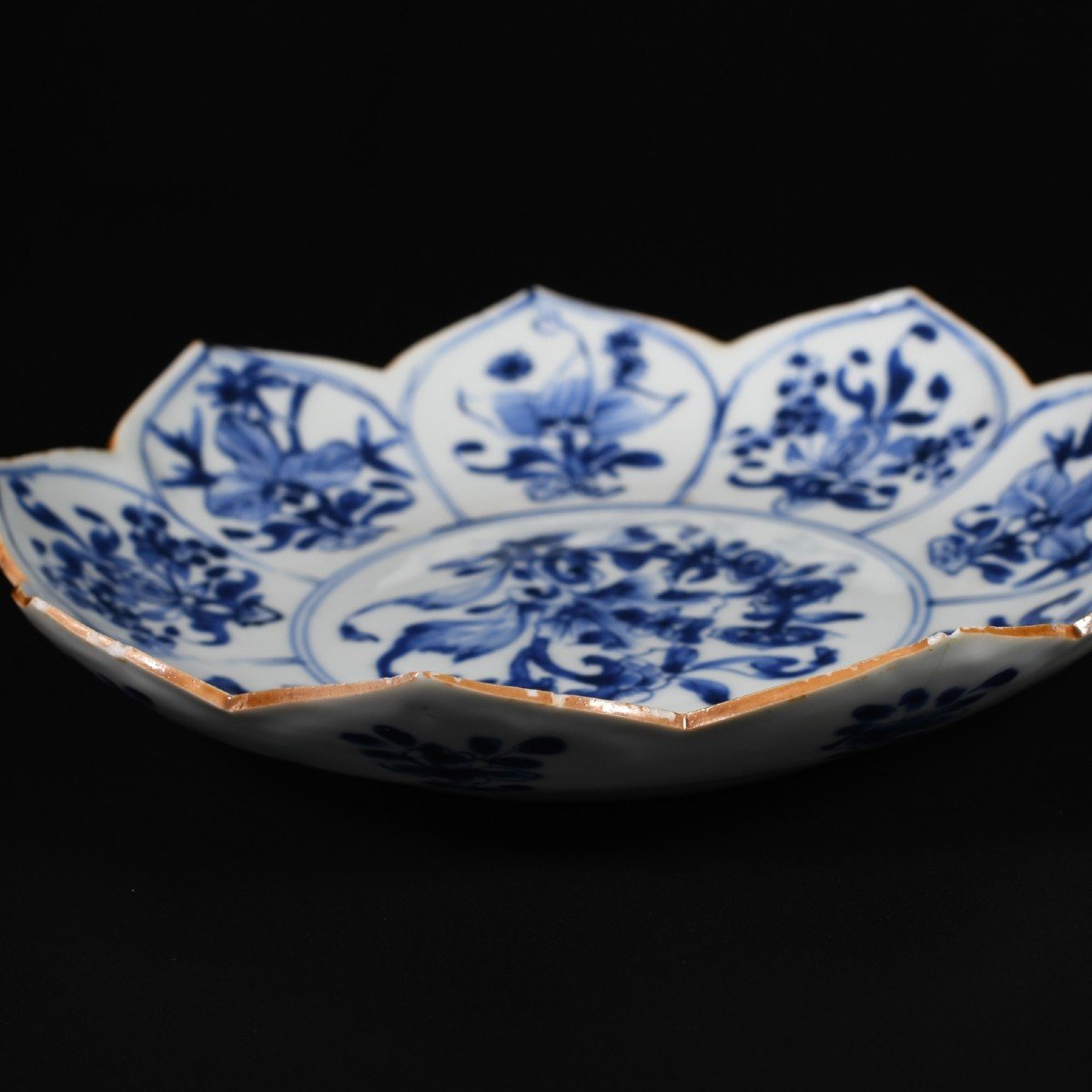 "lotus"shape  Porcelain Saucer - China 18th Century Kangxi Period-photo-6