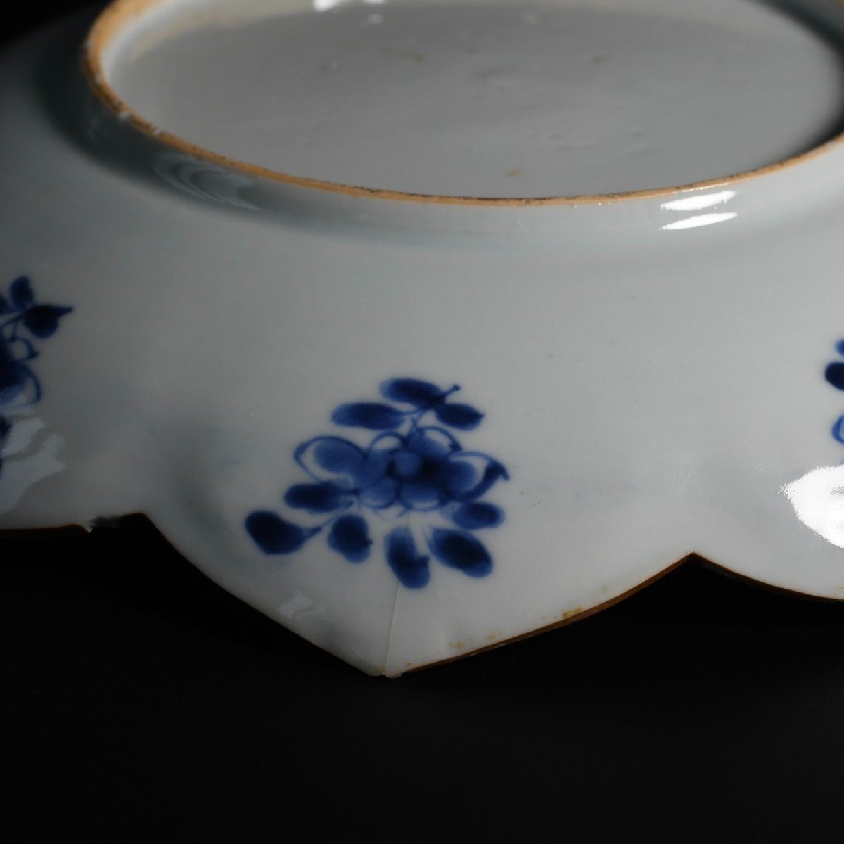 "lotus"shape  Porcelain Saucer - China 18th Century Kangxi Period-photo-7