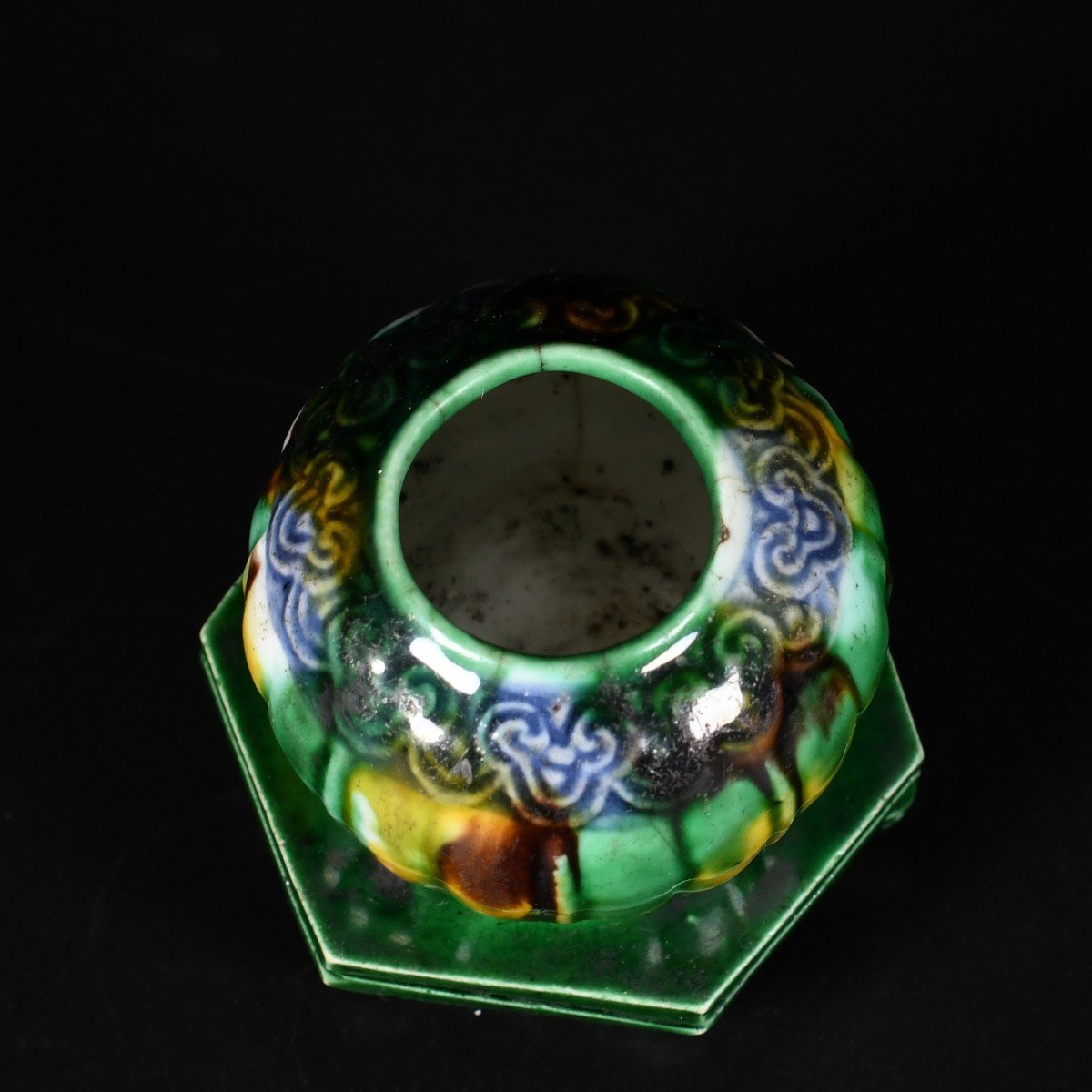 Godet à Eau En Porcelaine Aux émaux Sancai Et Bleu - Chine XVIIIe Période Kangxi-photo-6