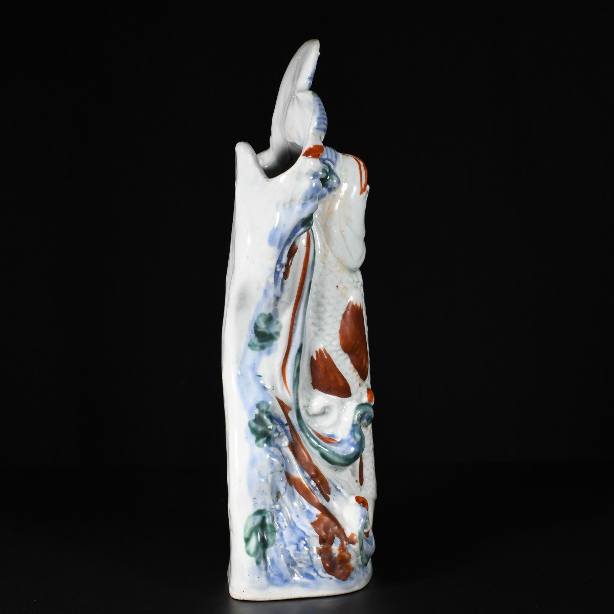 Arita Porcelain Wall Vase Depicting A Leaping Carp - China 17th Century Edo Period-photo-5