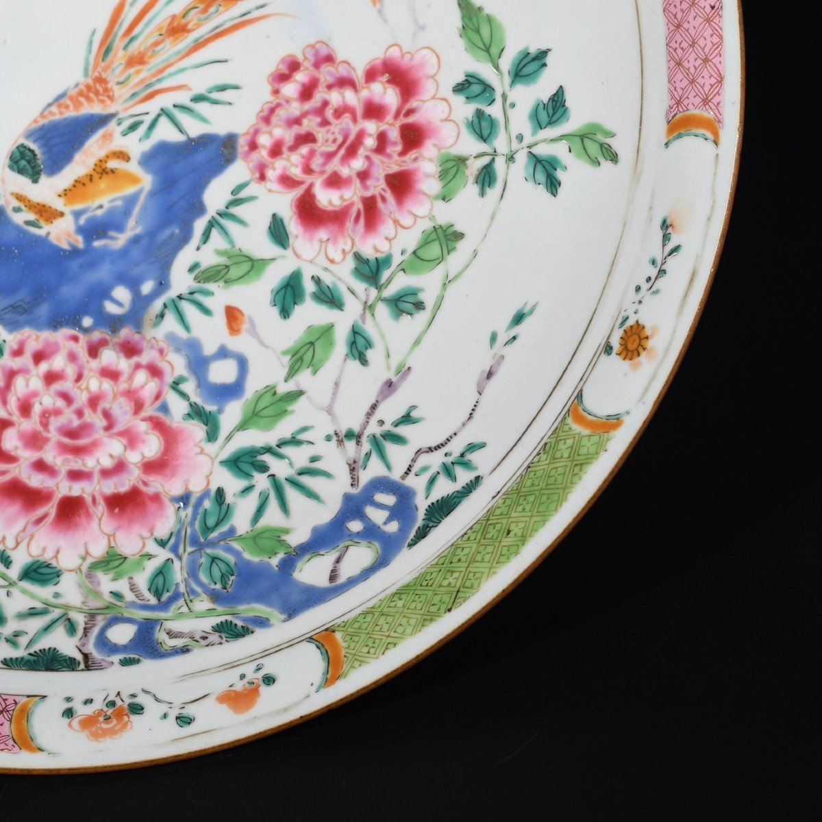 Large Plat Aux émaux De La Famille Rose à Décor d'Un Faisan - Chine XVIIIe Yongzheng/qianlong-photo-4