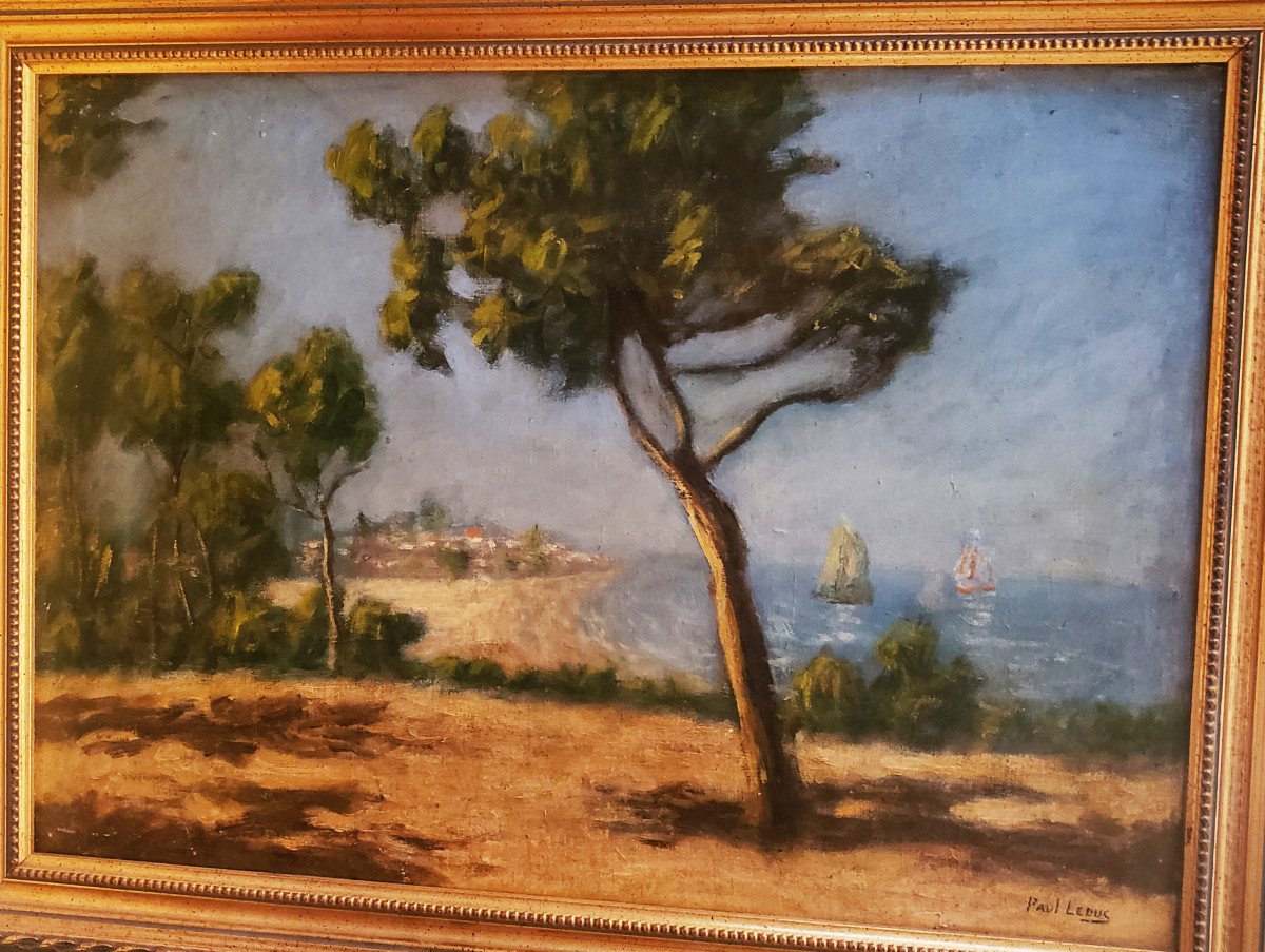 Hst Paul Leduc Panorama Saint Tropez école Belge 1876 – 1943 Impressionniste 