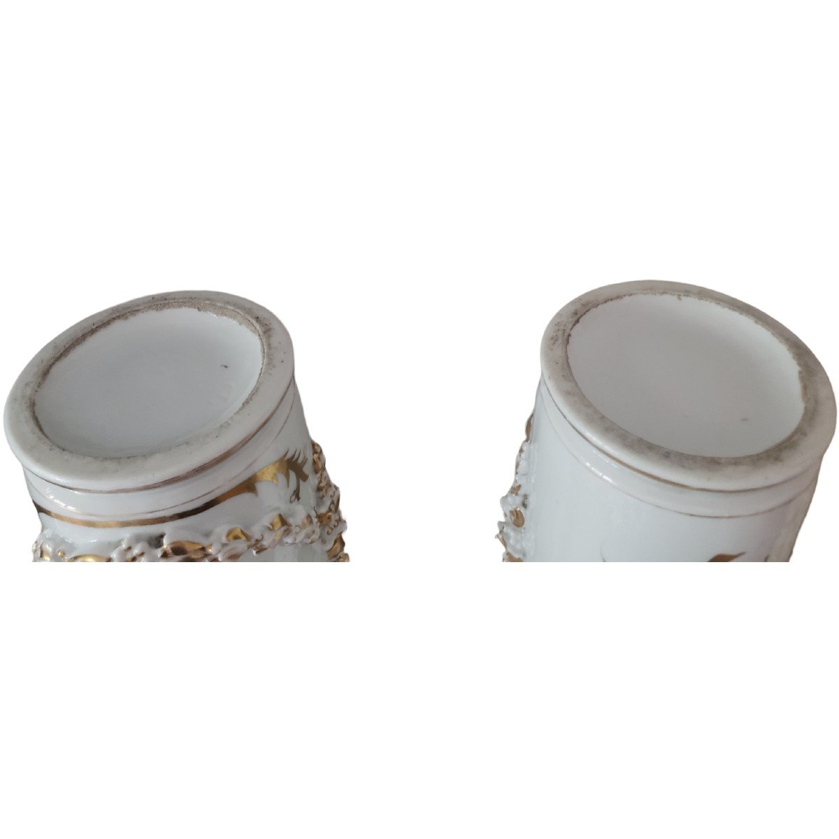 Pair Of Important Porcelain Vases From Old Paris XIXth 50 Cm-photo-2