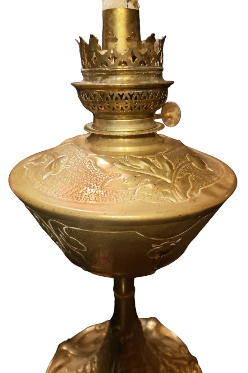 Georges Leleu XIX-xx Art Nouveau Lamp-photo-1