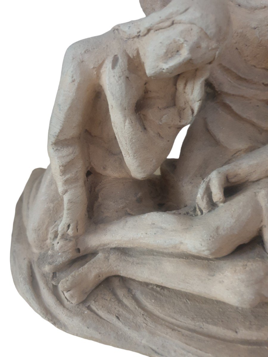 Pieta Déposition Du Christ Terre Cuite 1860-photo-3