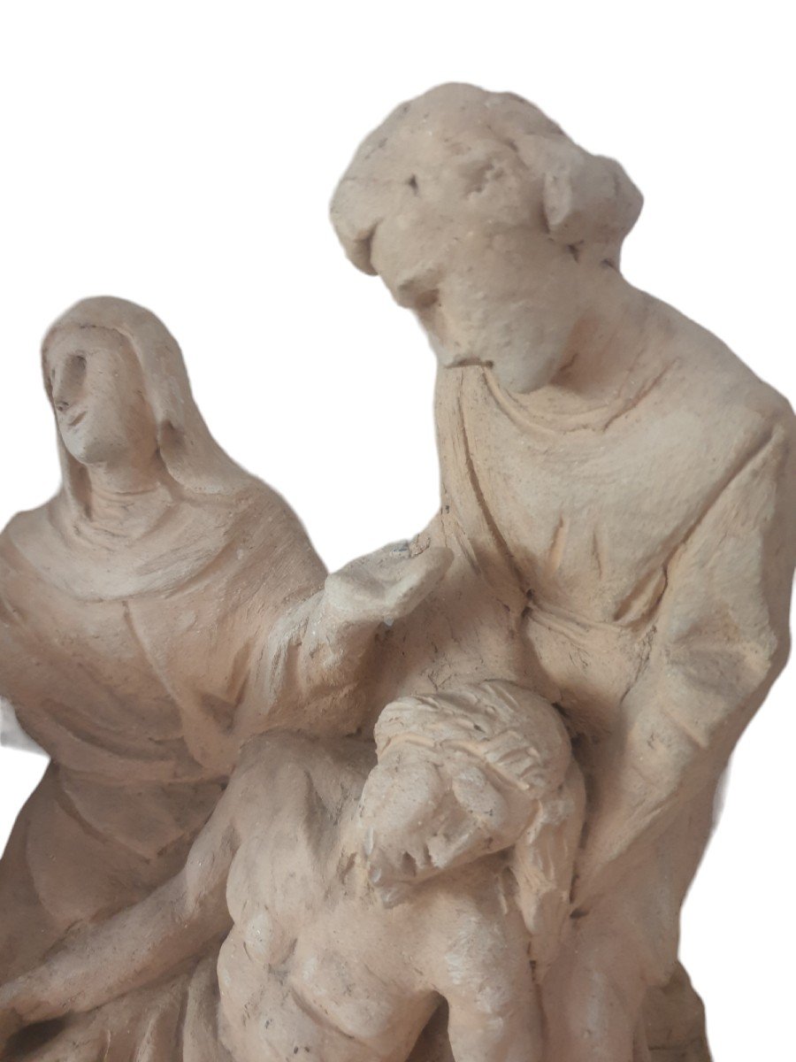 Pieta Déposition Du Christ Terre Cuite 1860-photo-4