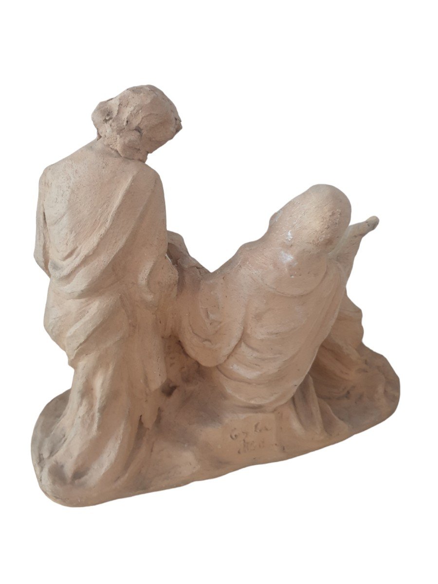 Pieta Déposition Du Christ Terre Cuite 1860-photo-6