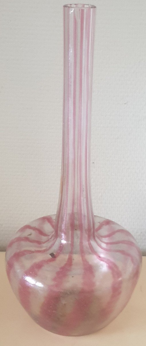 Vase De Type Berluze De Charles Schneider Verre Français Signature Berlingot