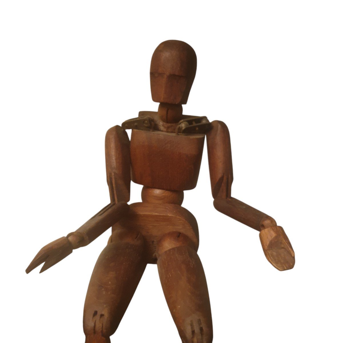 Articulated Painter's Workshop Mannequin In Patinated Wood, Late 19th Century -photo-5