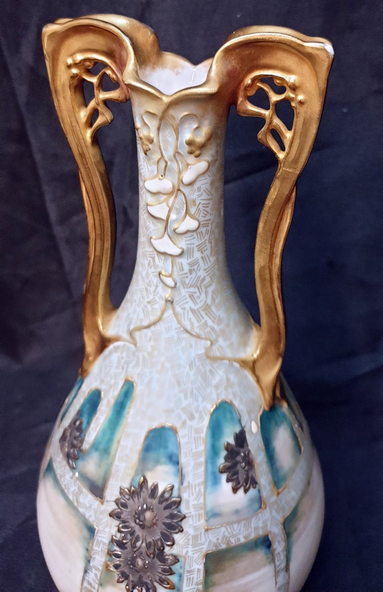 Amphora Riessner Vase Stellmacher Kessel Art Nouveau Austria Circa 1900-photo-4