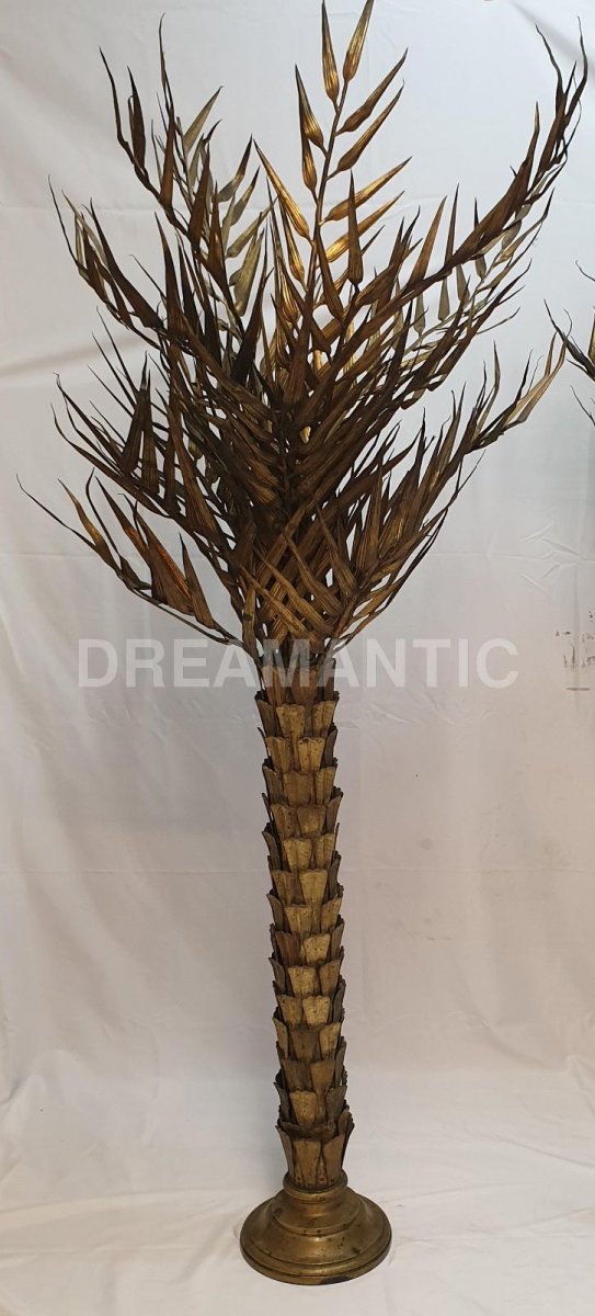 Pair Of Palm Trees In Bronze And Brass Maison Jansen Or Charles Or Other ??-photo-3