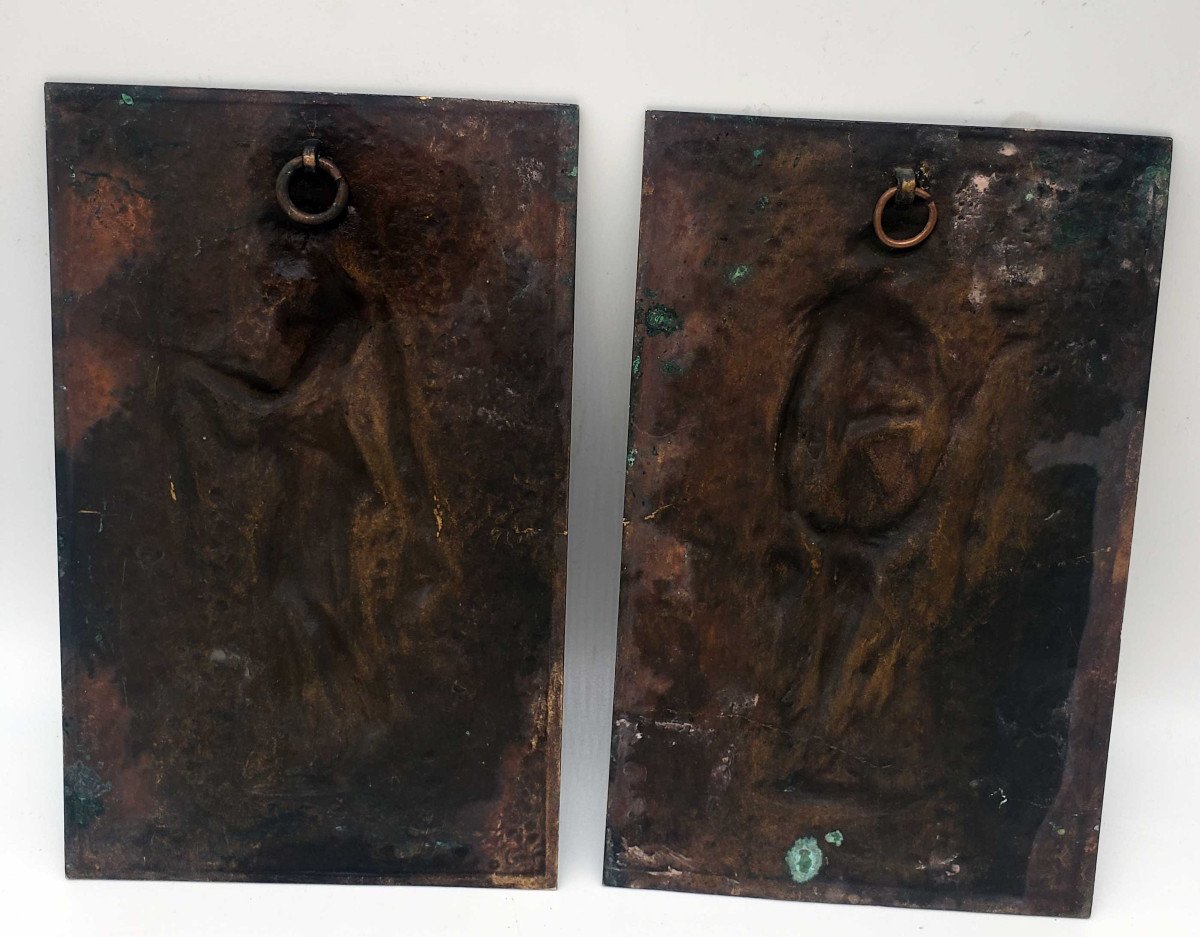 Pair Of Bronze Plate XIXth In The Taste Of Ferdinand Barbedienne-photo-3