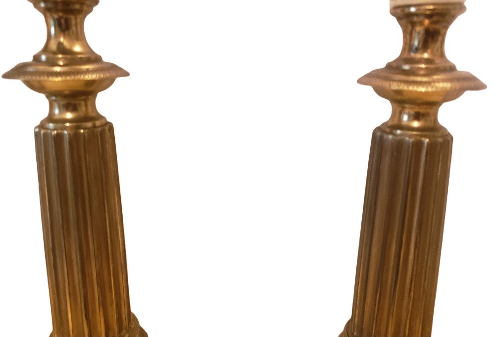 Pair Of Carcel Empire Lamps In Bronze Moderator Lamp-photo-7